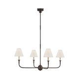 Piaf Large Chandelier LIGHTING - chandelier Visual Comfort - Signature Aged Iron and Ebonized Oak