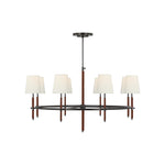 Bryant Wrapped Ring Chandelier LIGHTING - chandelier Visual Comfort - Signature Bronze and Saddle Leather 4" x 5.5" x 6" Linen