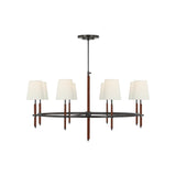 Bryant Wrapped Ring Chandelier LIGHTING - chandelier Visual Comfort - Signature Bronze and Saddle Leather 4" x 5.5" x 6" Linen
