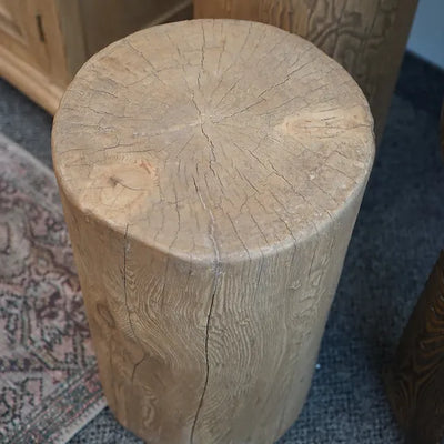 Wally Reclaimed Wood Round End Table - Natural - Rug & Weave