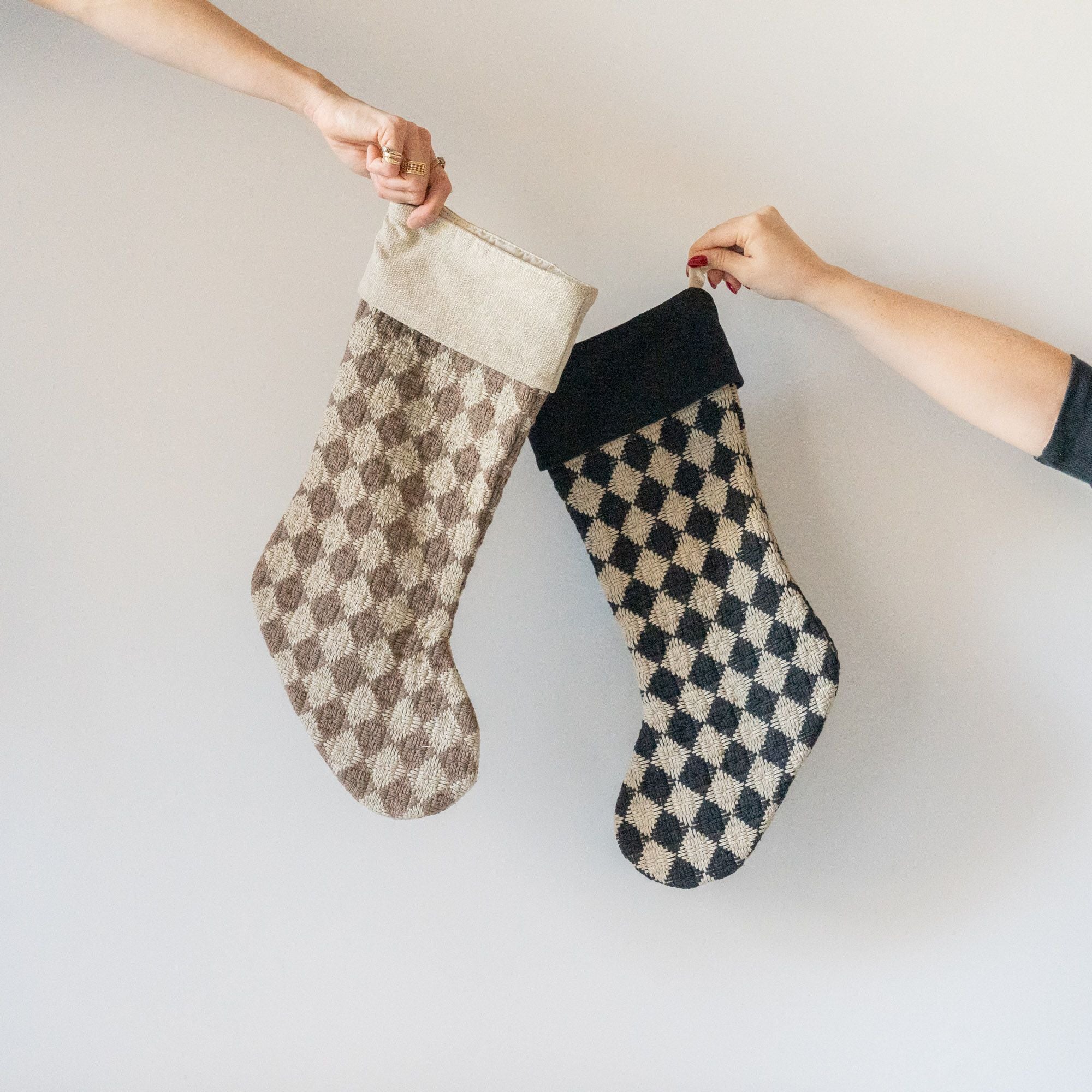 Check Weave Stocking - Brown - Rug & Weave