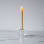 Ridged Glass Taper/Votive Holder Clear - Rug & Weave