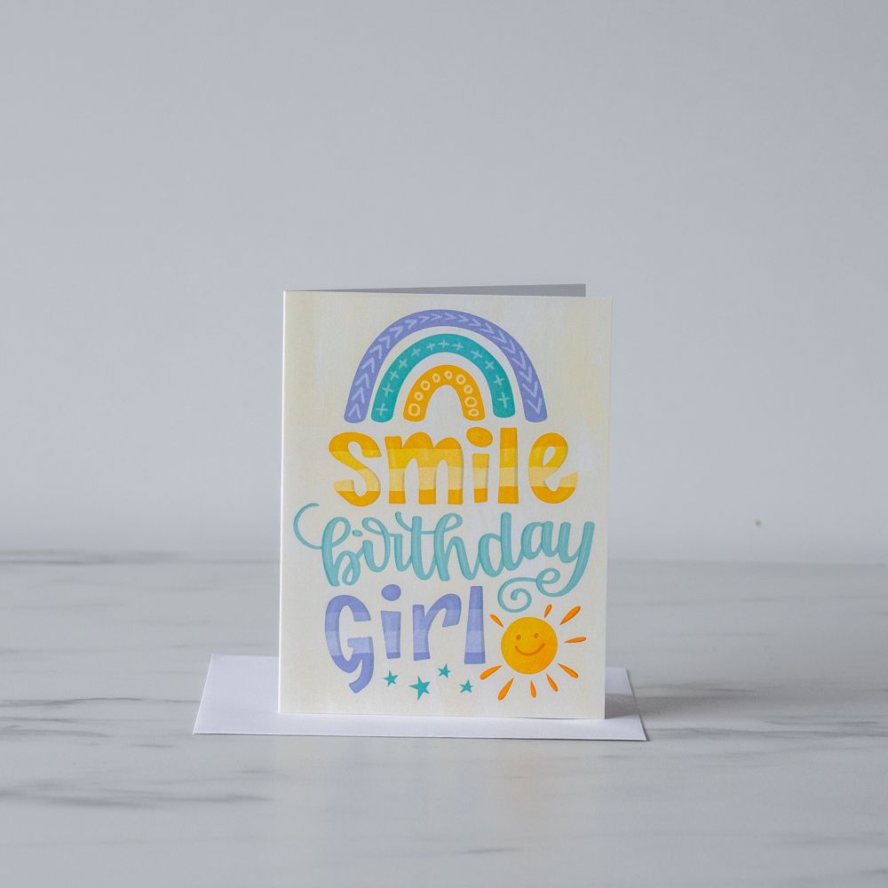 Children's Birthday Card - Smile Birthday Girl