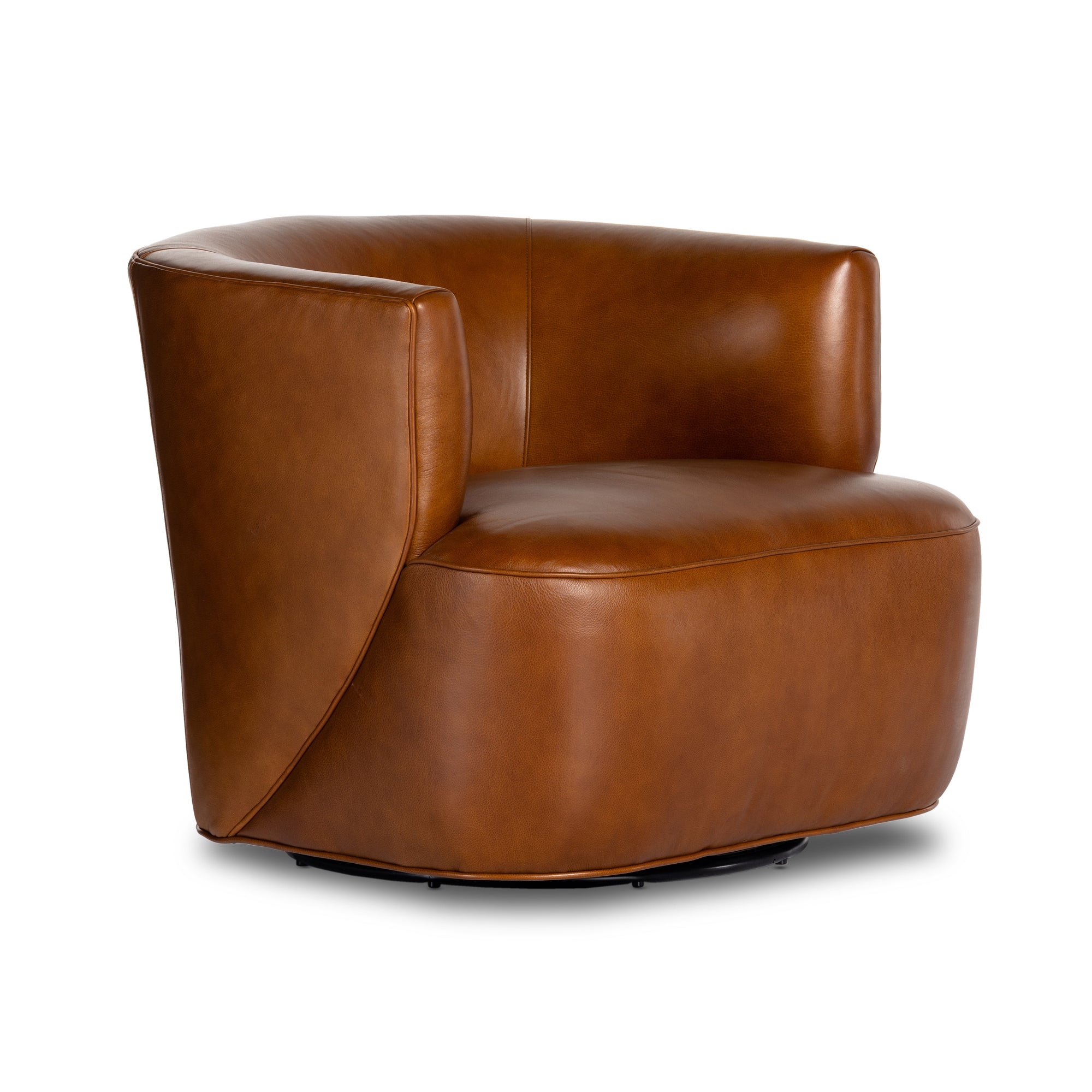 Miles Swivel Chair - Cognac