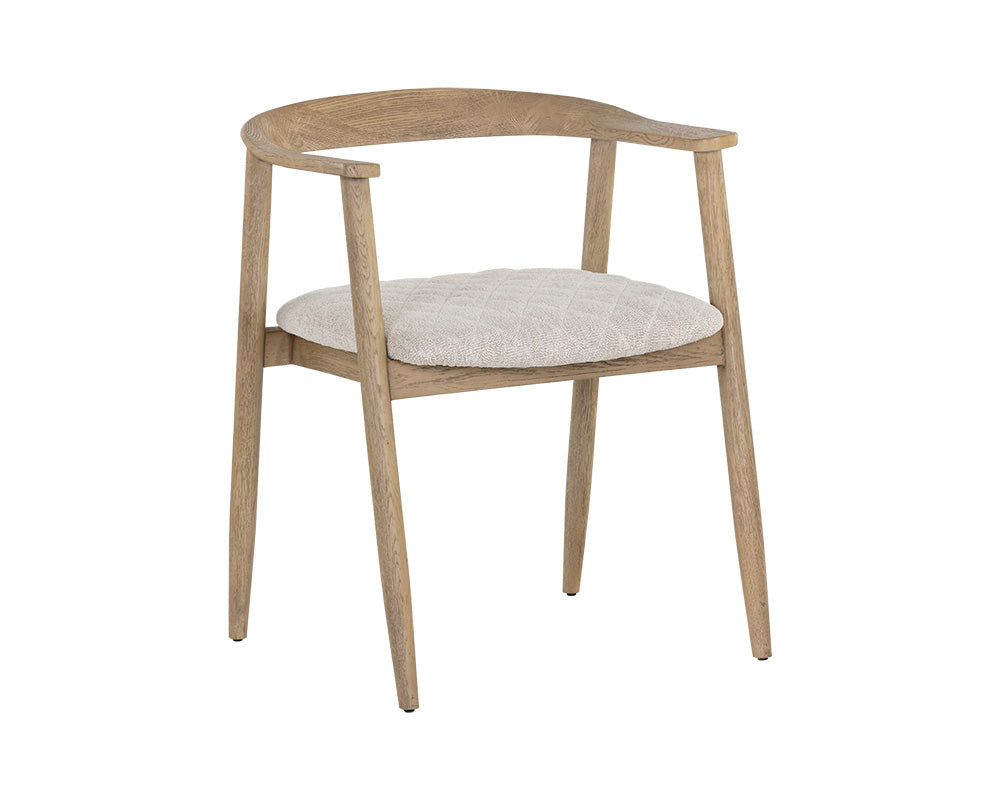 Jeremy Dining Armchair / Weathered Oak / Dove Cream - Rug & Weave