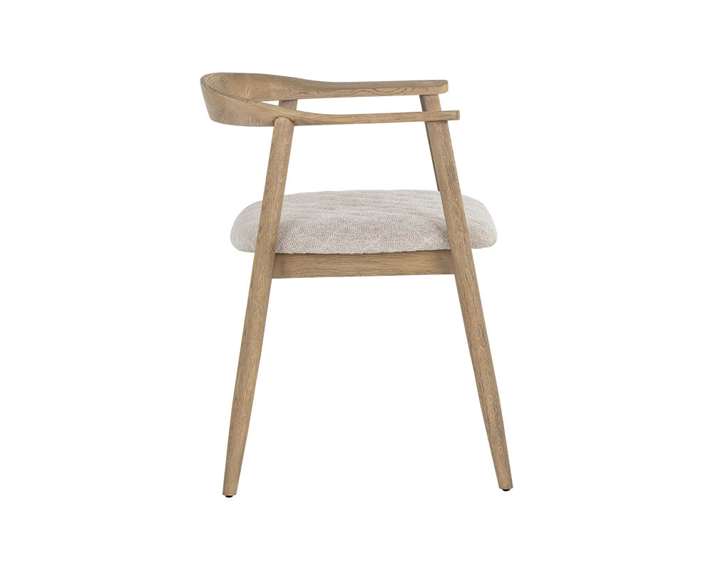 Jeremy Dining Armchair / Weathered Oak / Dove Cream - Rug & Weave