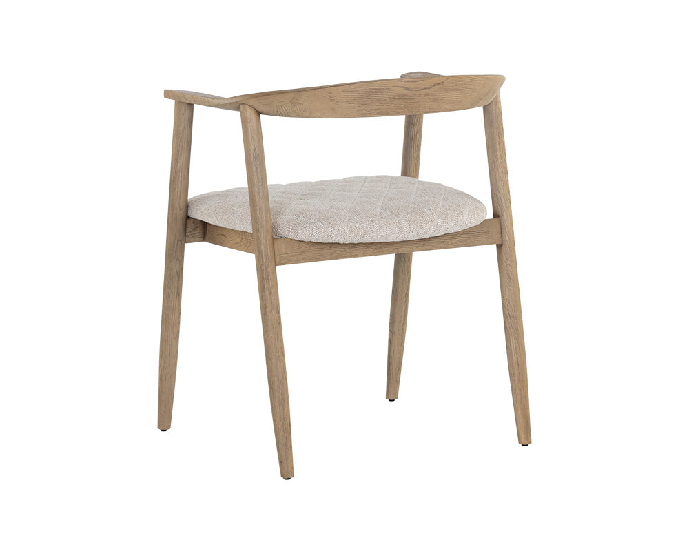 Jeremy Dining Armchair / Weathered Oak / Dove Cream - Rug & Weave