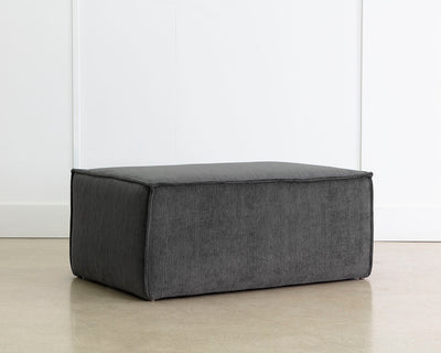 Carly Ottoman - Large - Navarro Pewter - Rug & Weave