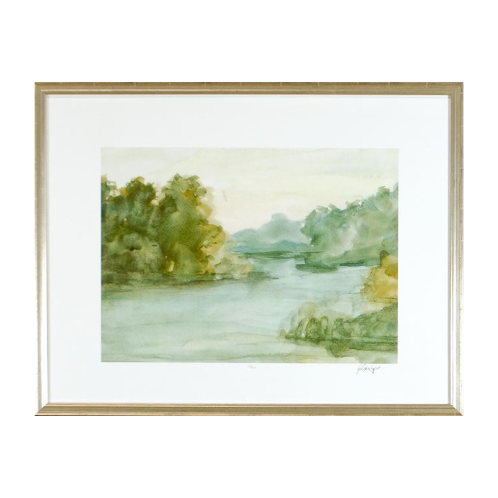 "Tree Lined River" Framed Art Print - Rug & Weave