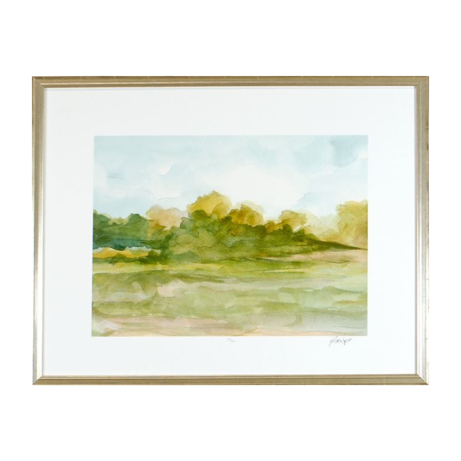 "Tree Lined Field" Framed Art Print