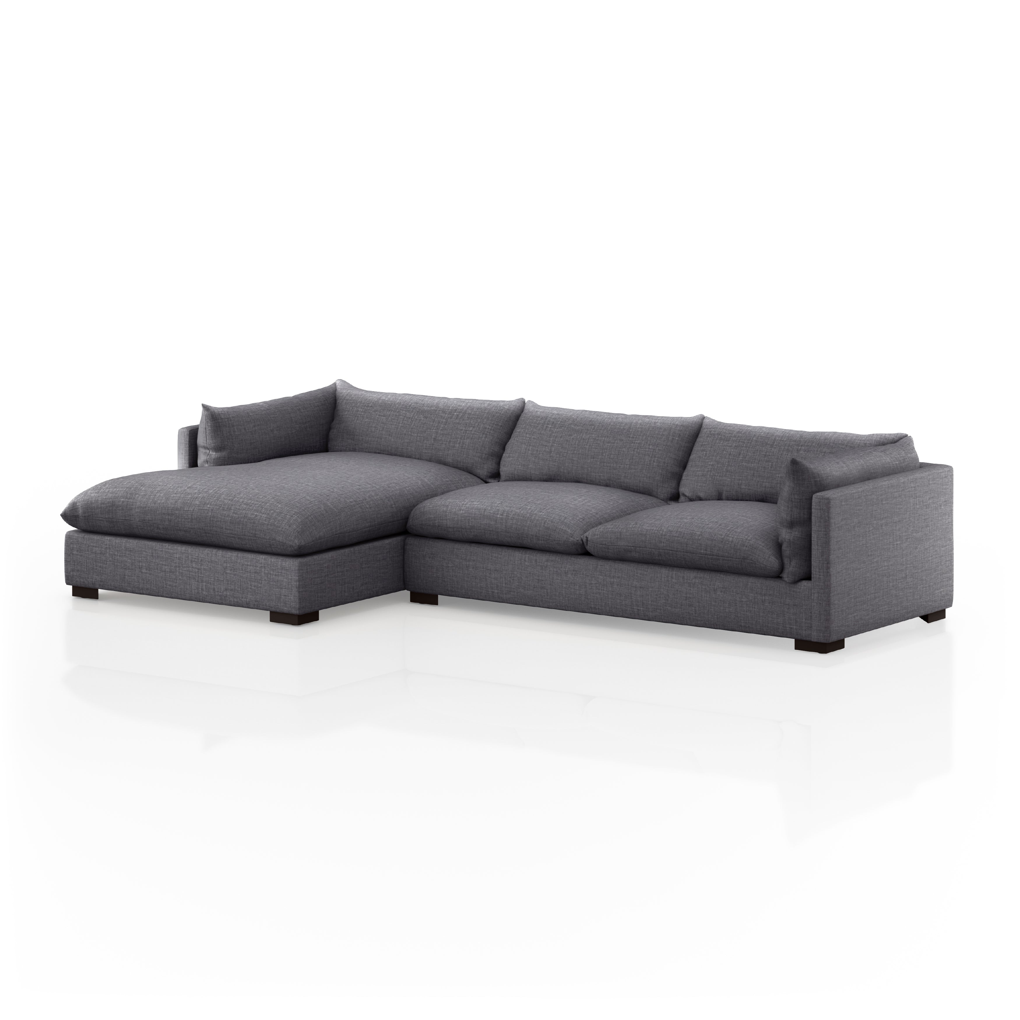 Walden 2 Piece Sectional - Charcoal - Rug & Weave