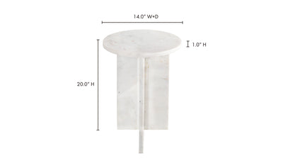 Cole Accent Table - White - Rug & Weave