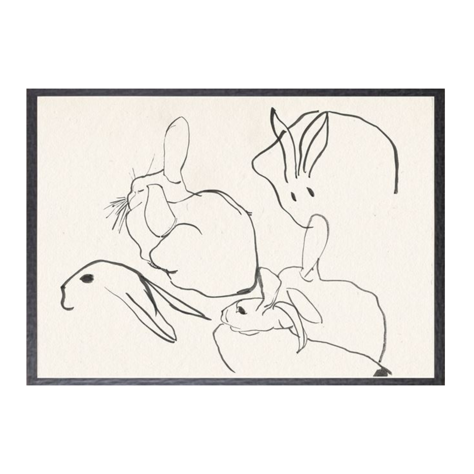 "Rabbits" Framed Art Print - Rug & Weave