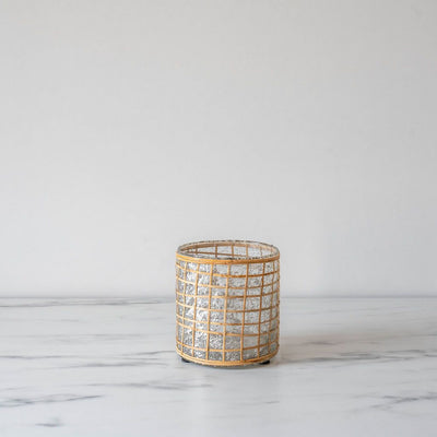 Glass & Cane Vase - Short - Rug & Weave