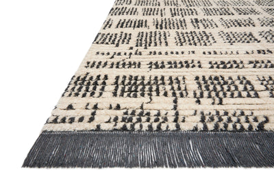 Chris Loves Julia x Loloi Alice Cream / Charcoal - Etched Brick Rug - Rug & Weave
