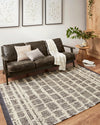 Chris Loves Julia x Loloi Alice Cream / Charcoal - Etched Brick Rug - Rug & Weave
