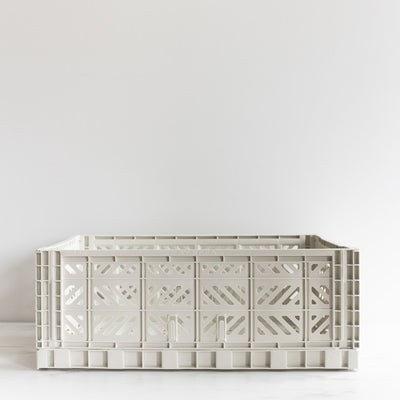 Light Grey Folding Crate - Rug & Weave