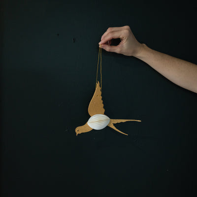 Golden Swallow Paper Accordion Ornament - Rug & Weave