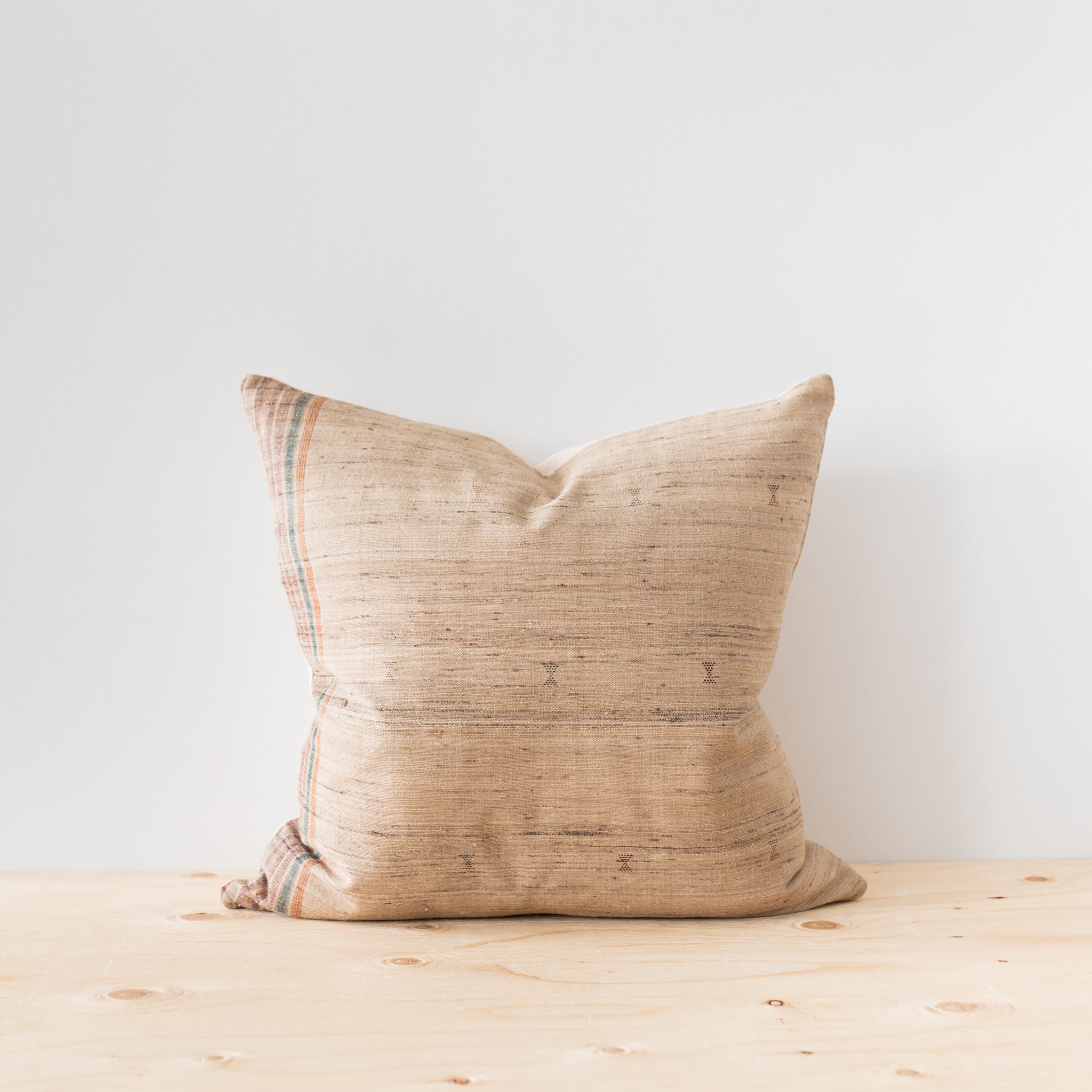 Multi Tussar Pillow Cover 1 - PILLOWS - Tussar - neutral Rug & Weave Pillows 22" x 22"