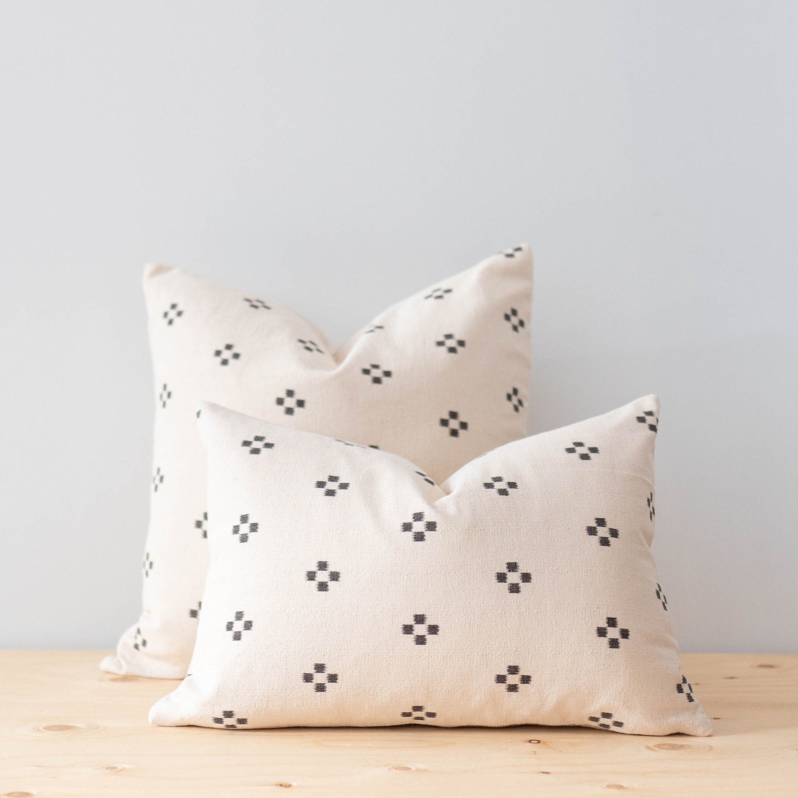 Charcoal Woven Dots Pillow Cover