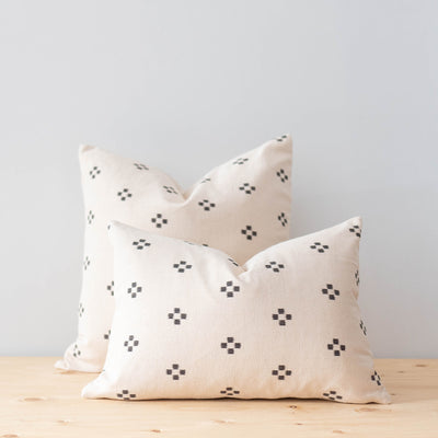 Charcoal Woven Dots Pillow Cover - Rug & Weave
