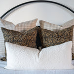 Gingham linen double sided pillow covers