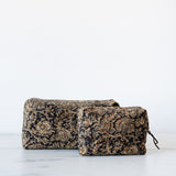 Floral block print toiletry bags