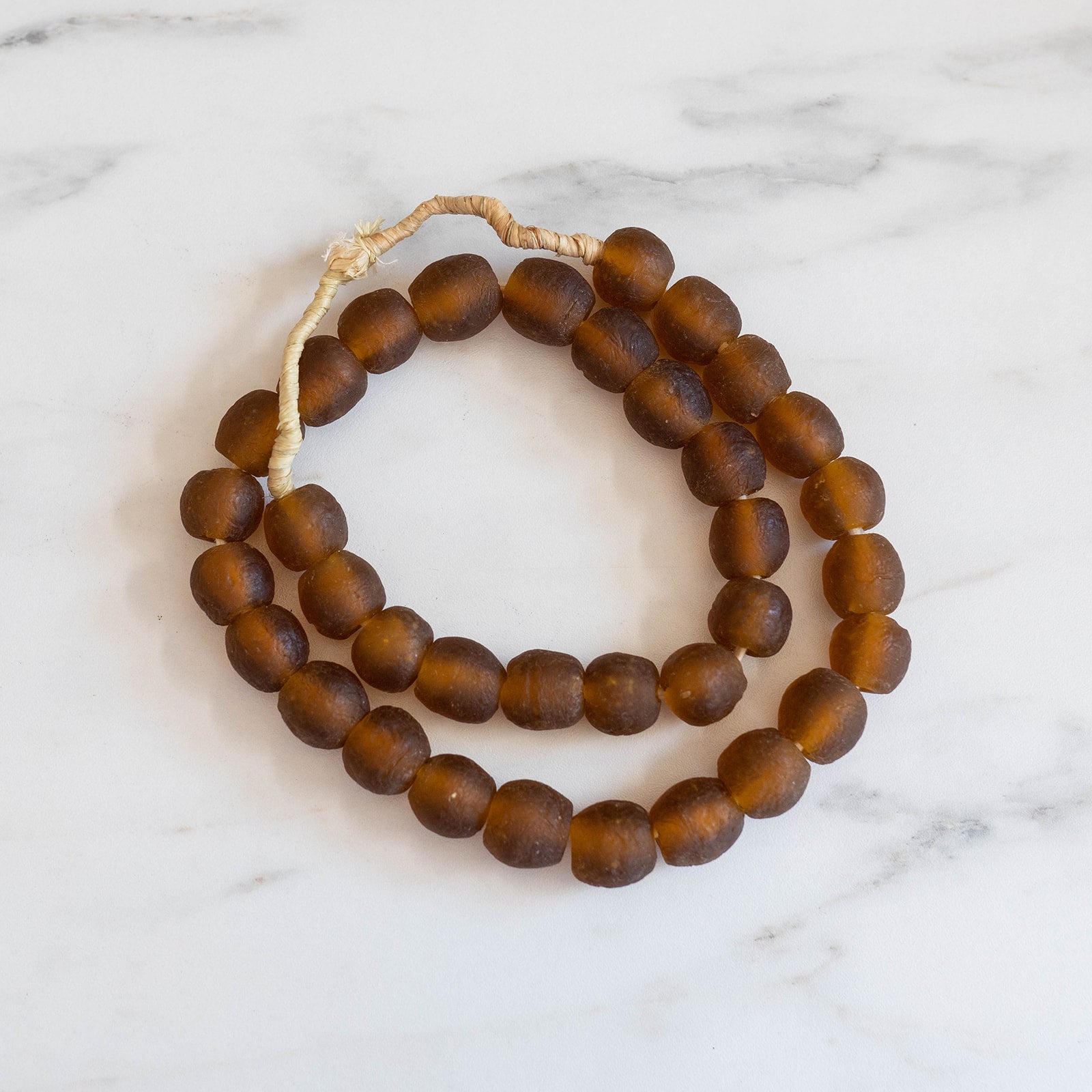 Amber Brown Recycled Glass Beads