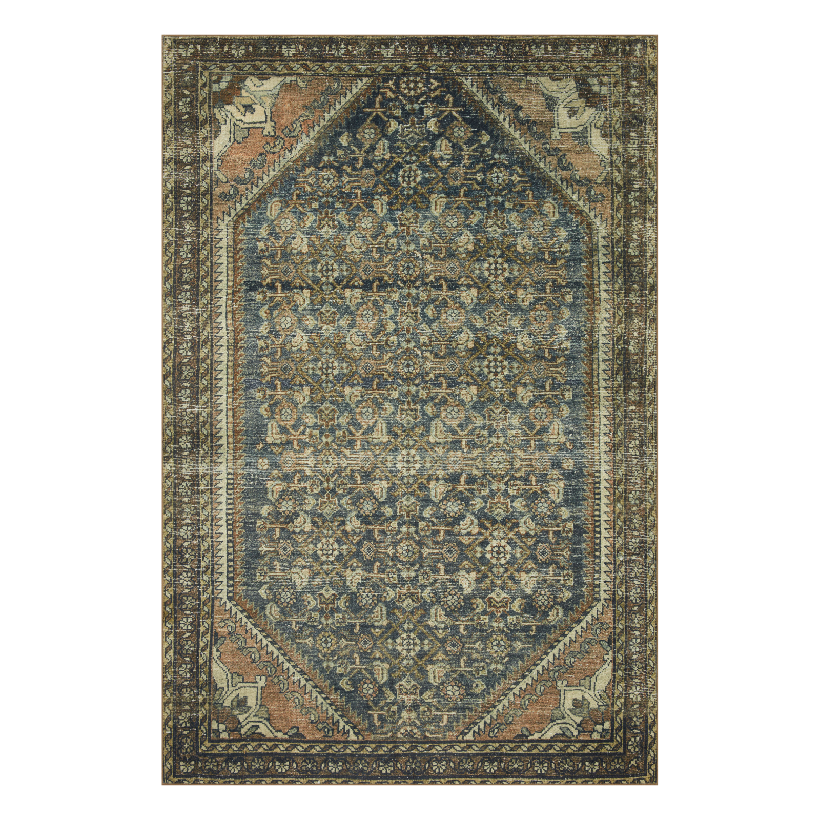 Magnolia Home by Joanna Gaines x Loloi Banks Denim / Clay Rug 1 - RUGS - patterned Loloi 18" x 18" Sample
