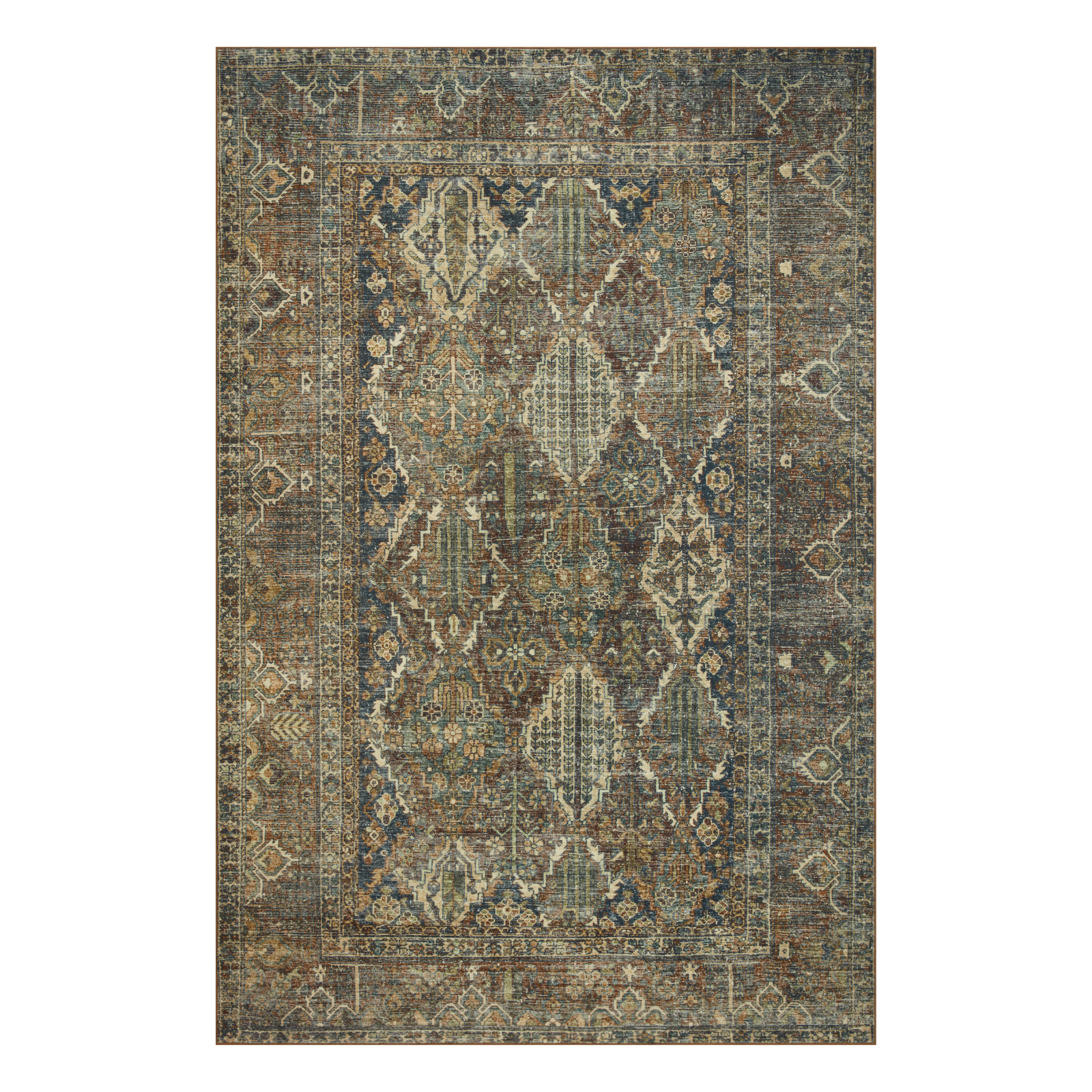 Magnolia Home by Joanna Gaines x Loloi Banks Spice / Blue Rug 1 - RUGS - patterned Loloi 18" x 18" Sample