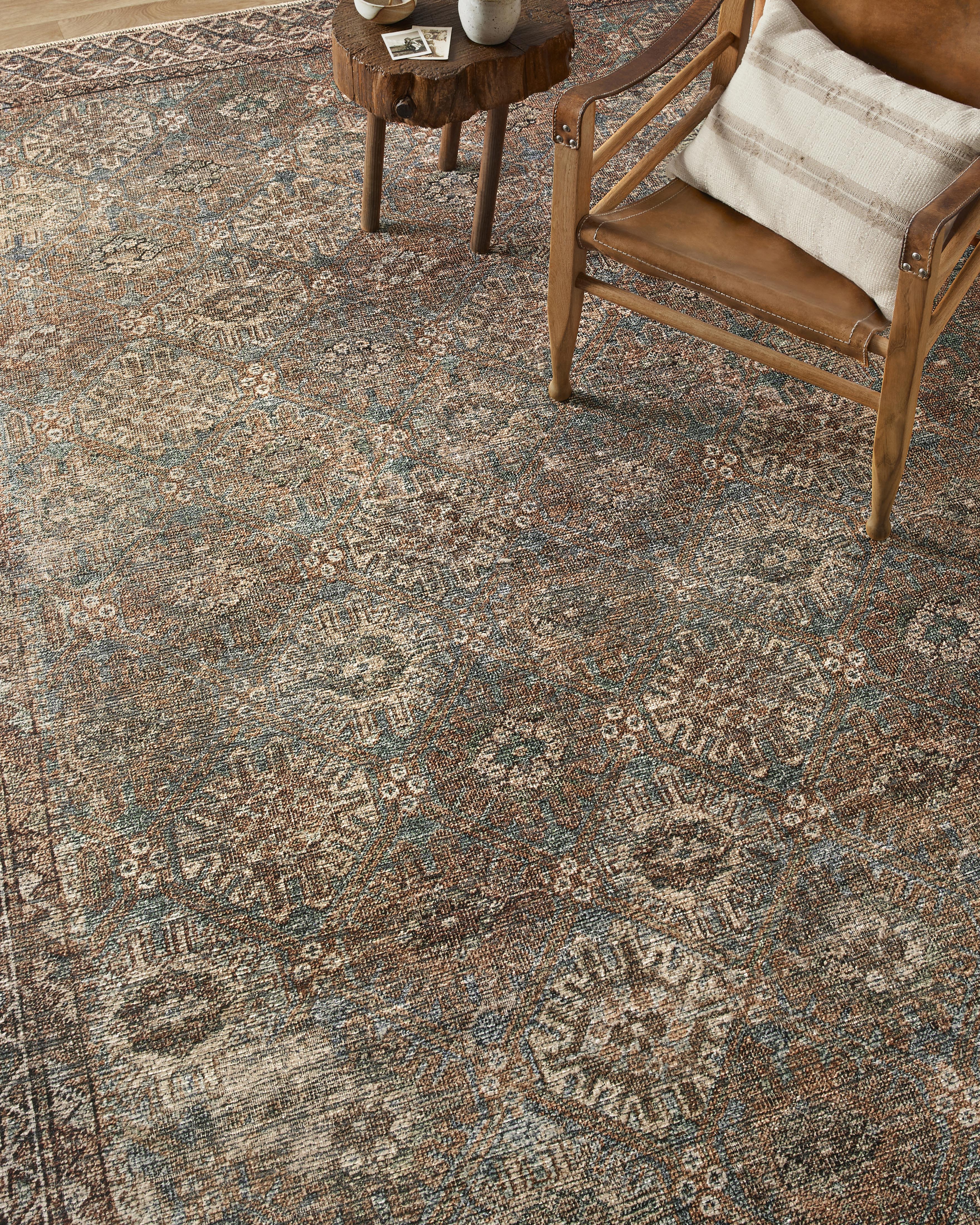 Amber Lewis x Loloi Billie Aqua / Rust Rug - Rug & Weave