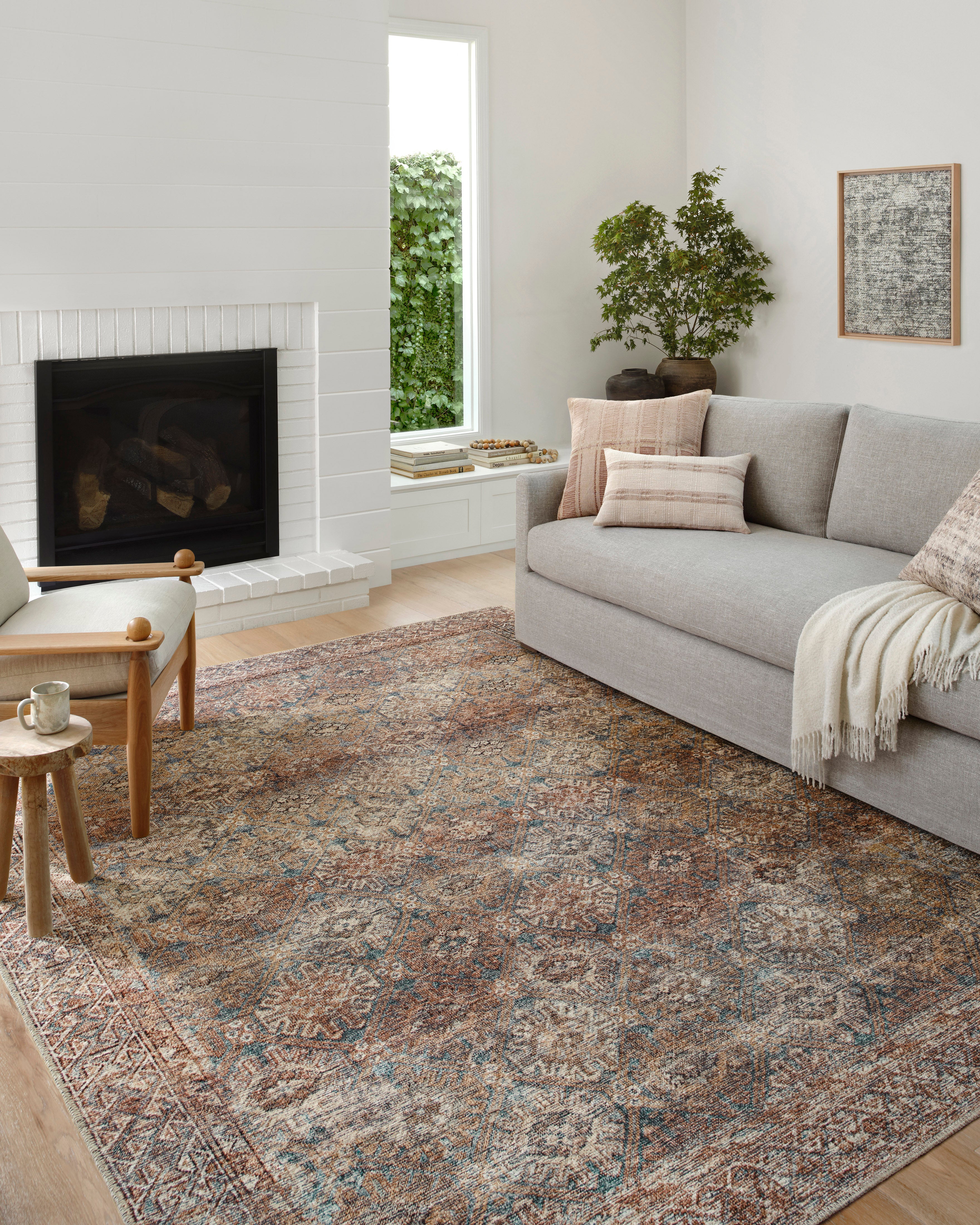 Amber Lewis x Loloi Billie Aqua / Rust Rug - Rug & Weave