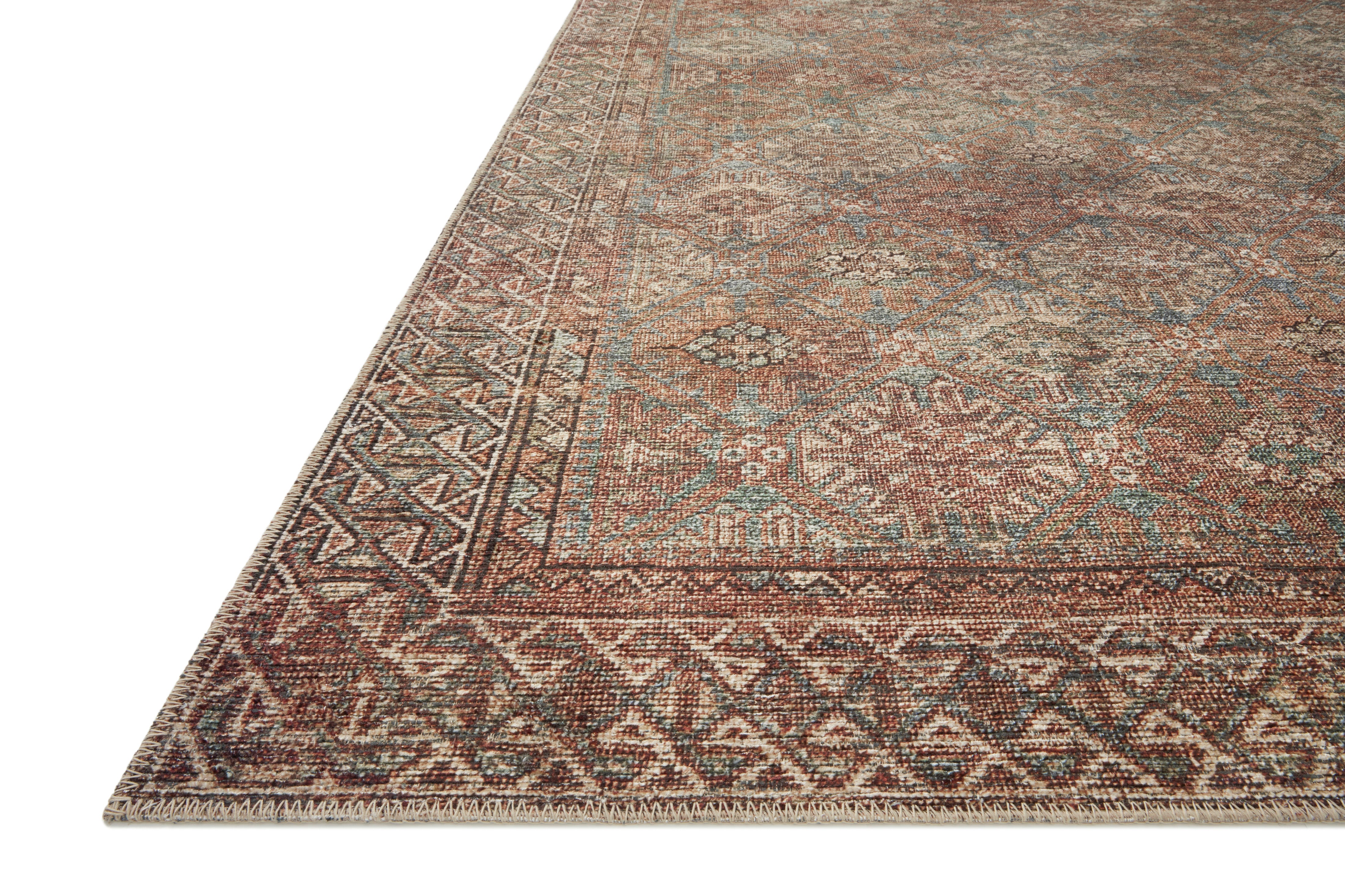 Amber Lewis x Loloi Billie Aqua / Rust Rug - Rug & Weave