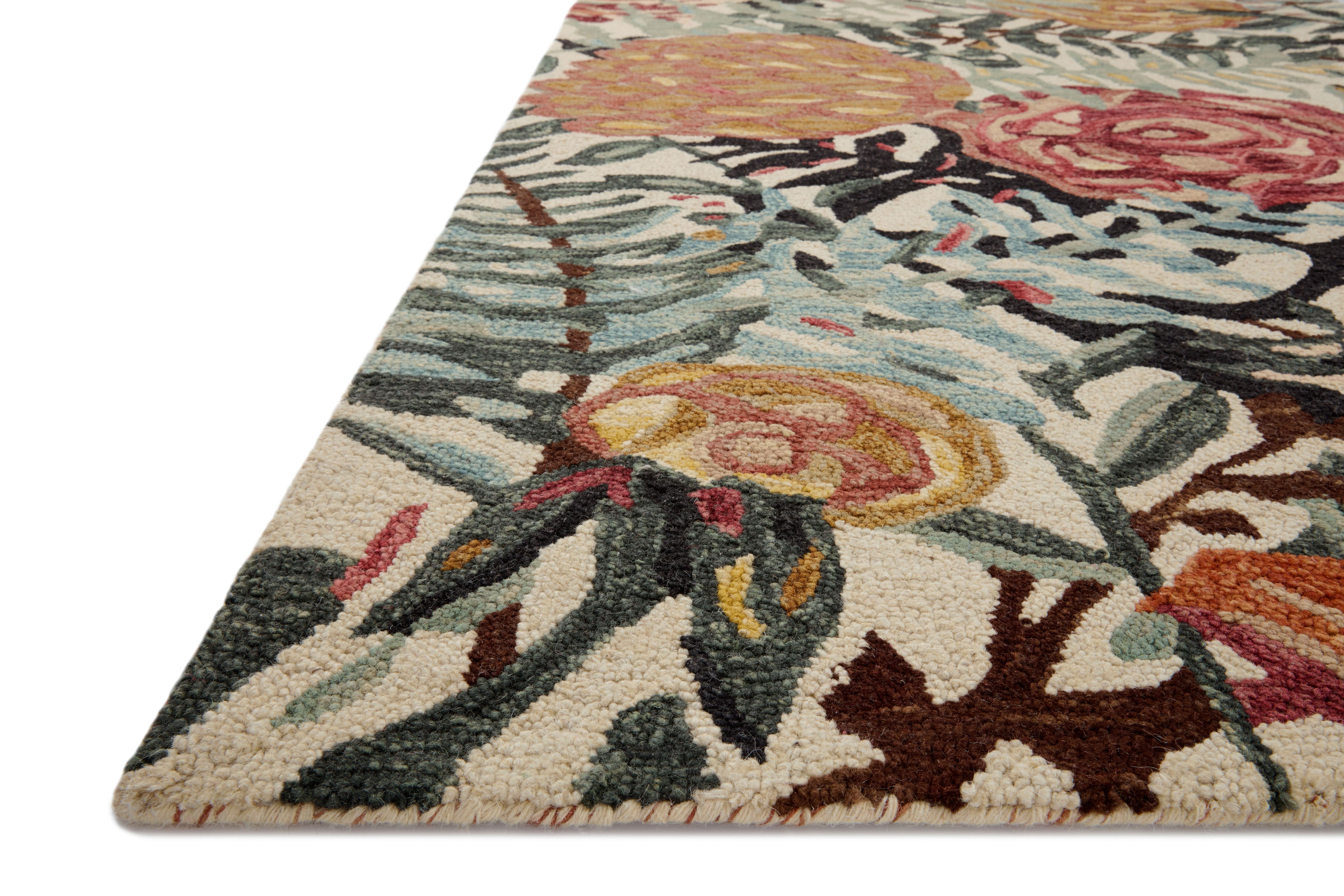 Loloi Belladonna Ivory / Lagoon Rug 0-RUGS-wool rugs Loloi