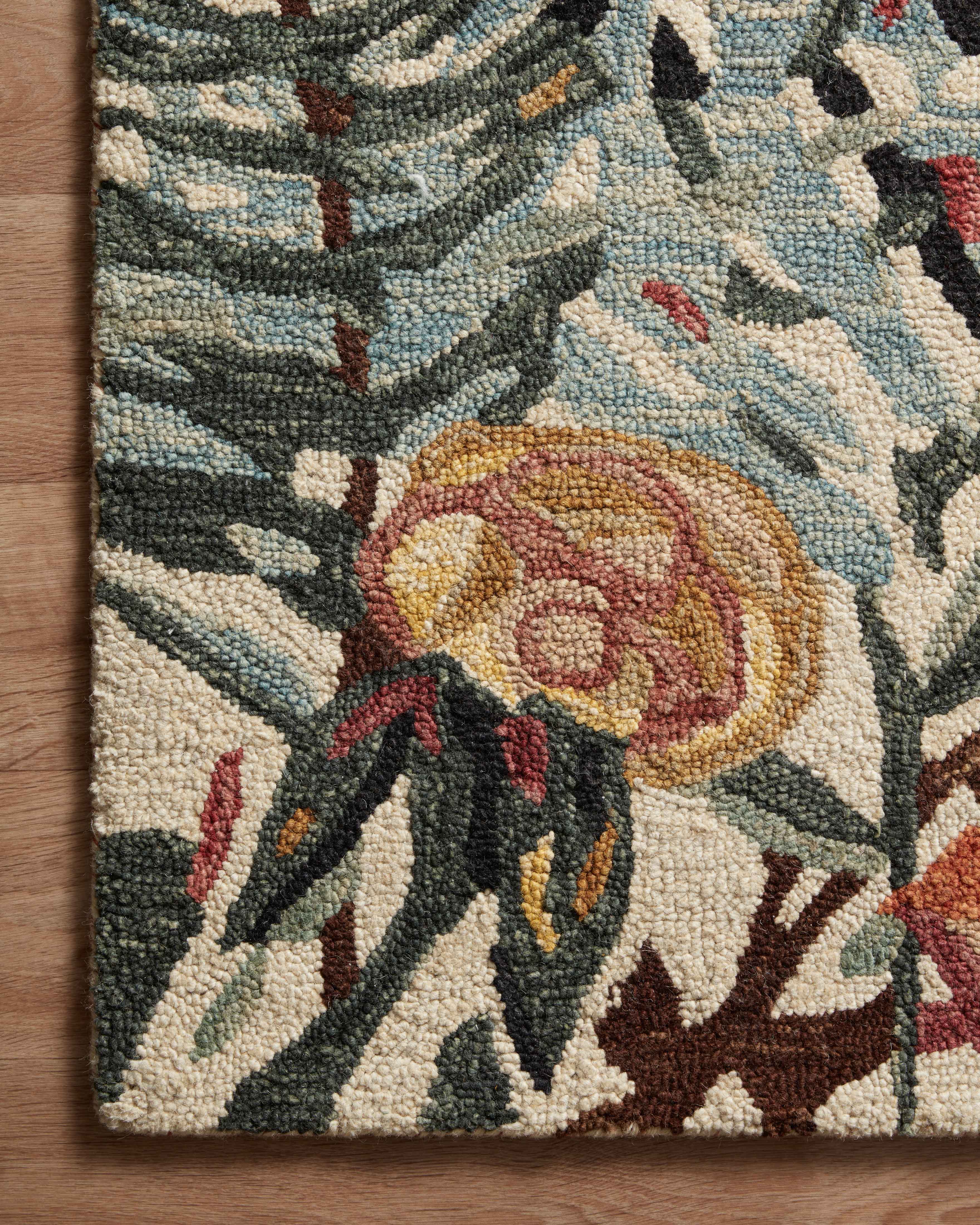 Loloi Belladonna Ivory / Lagoon Rug 0-RUGS-wool rugs Loloi
