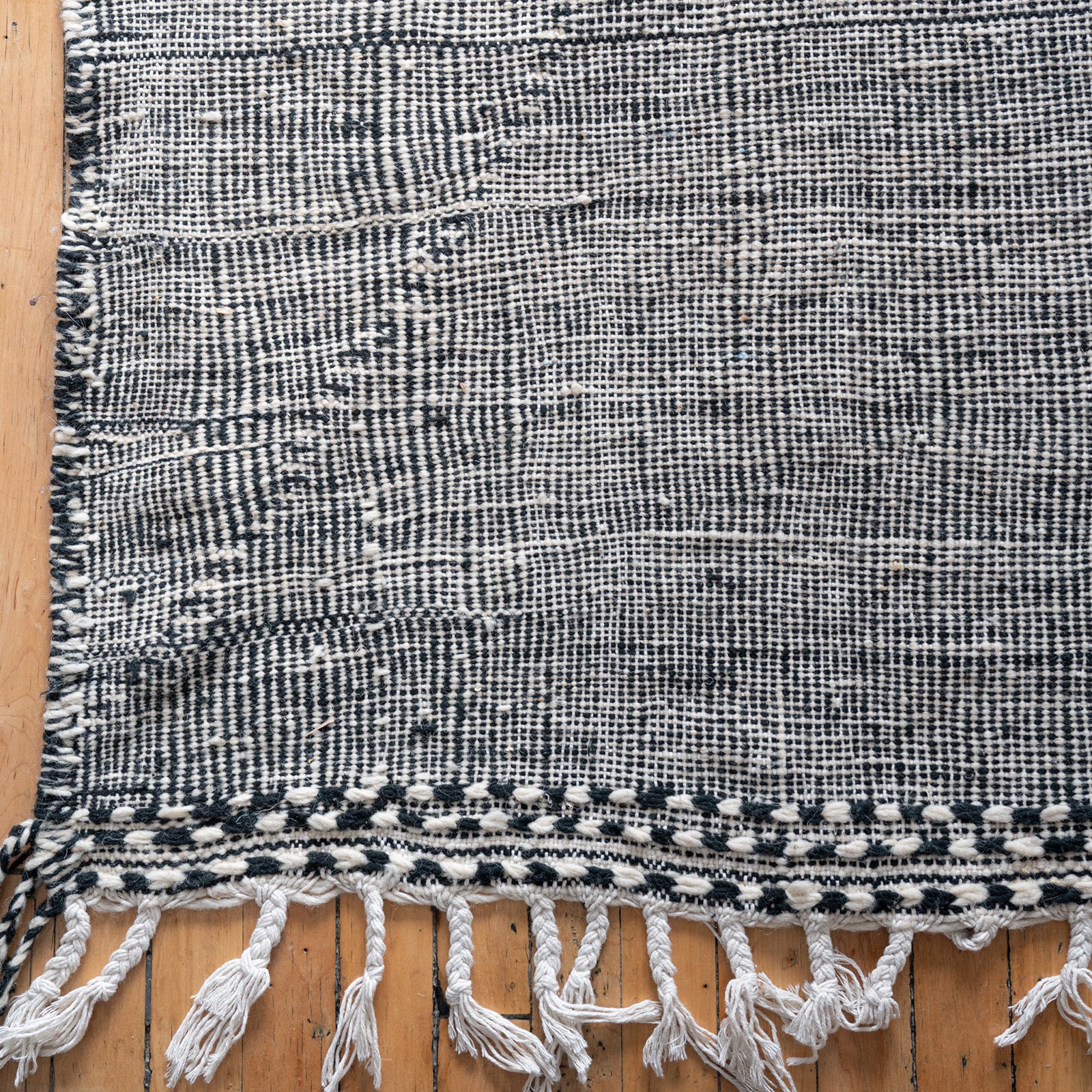 Black & White Moroccan Wool Rug- Rug & Weave