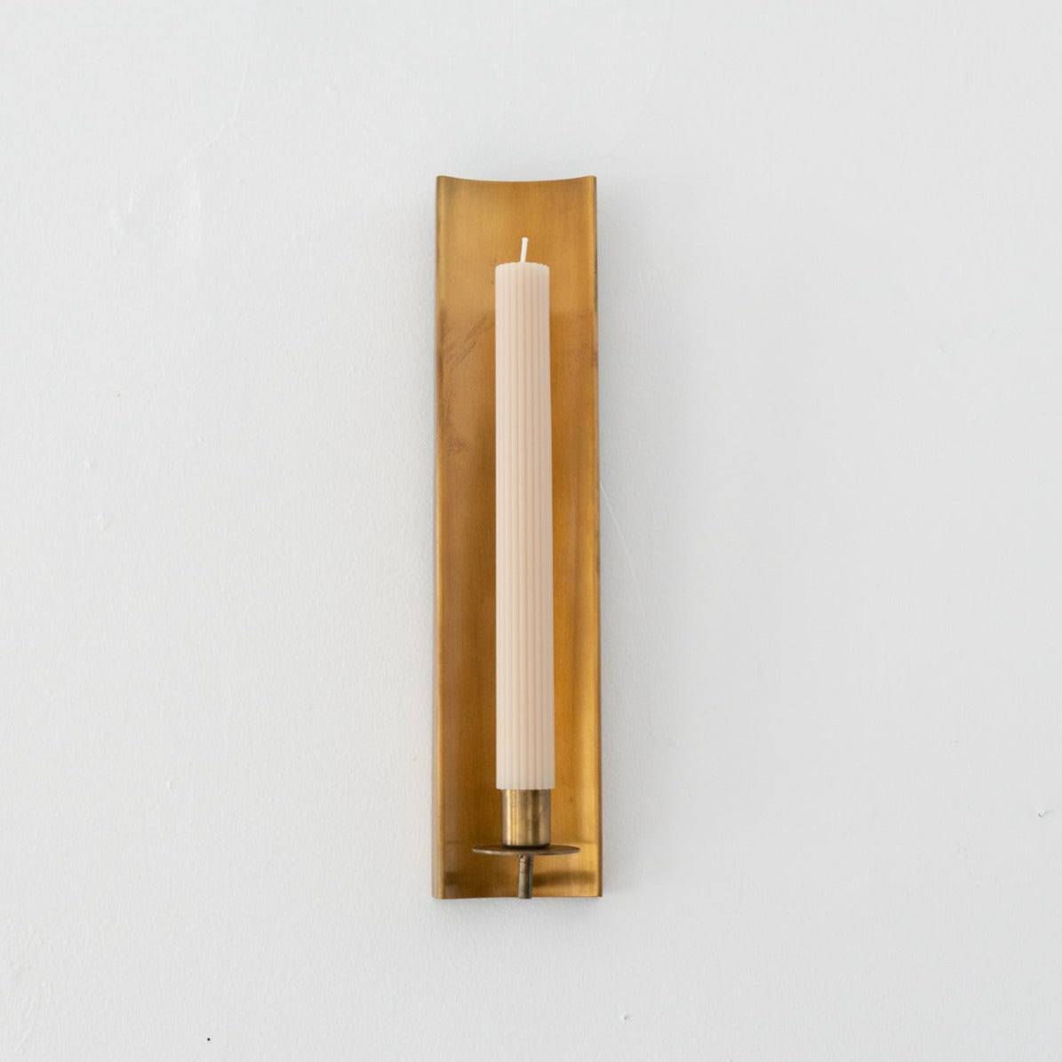 Brass Channel Wall Sconce Candle Holder