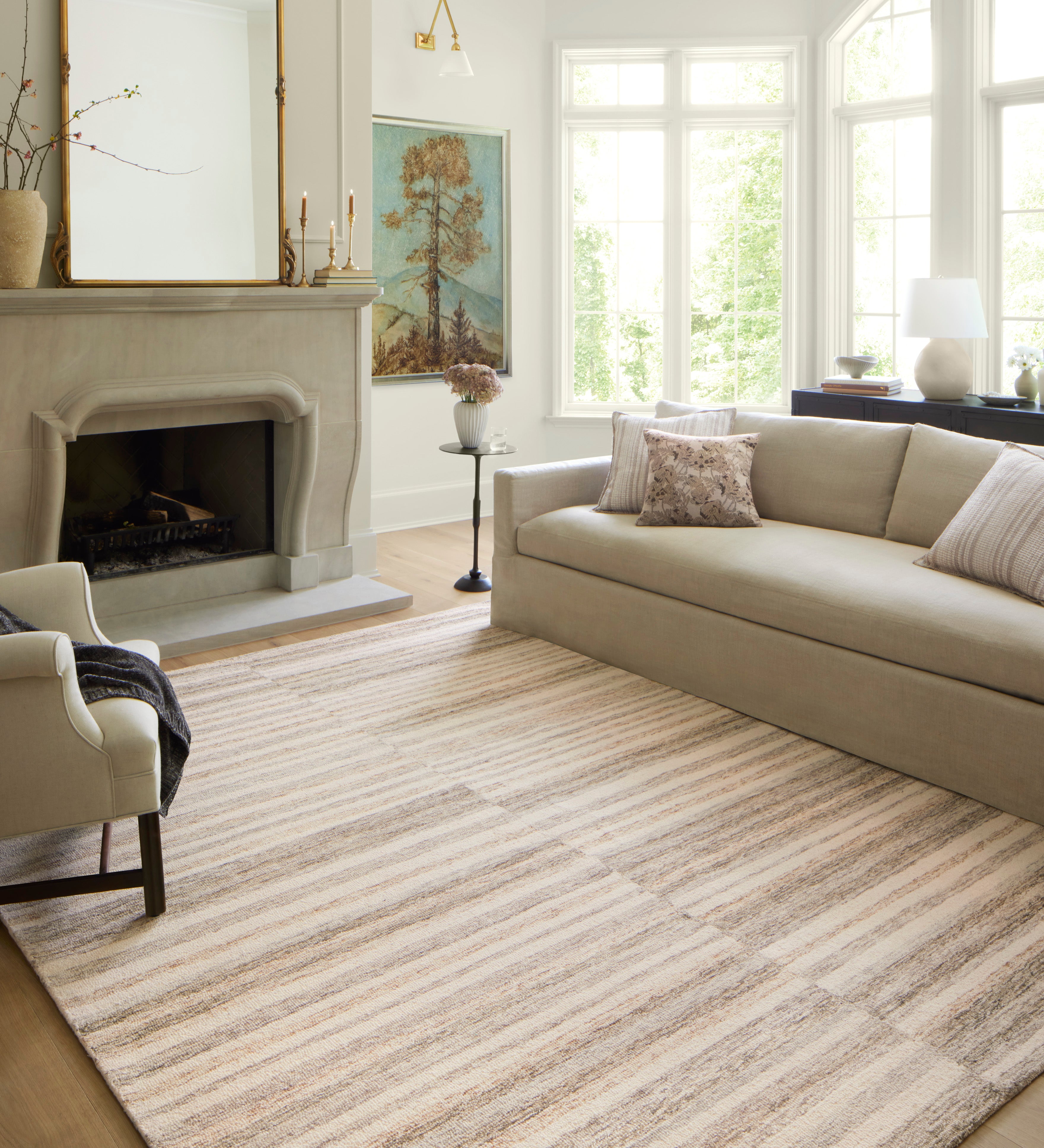 Chris Loves Julia x Loloi Chris Ivory / Clay Rug 1-RUGS Loloi