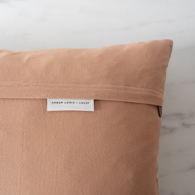 Carmel pillow back is a deep tan cotton