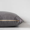 Charcoal double sided pillow with brass zipper closure