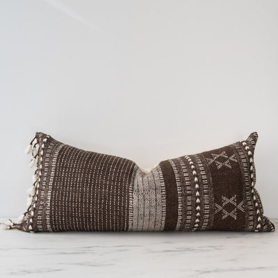 Chestnut Bhujodi Long Lumbar Pillow Cover - Rug & Weave