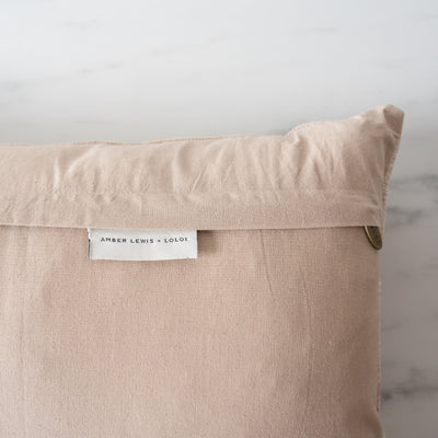 Back of Diego Pillow is a solid beige cotton