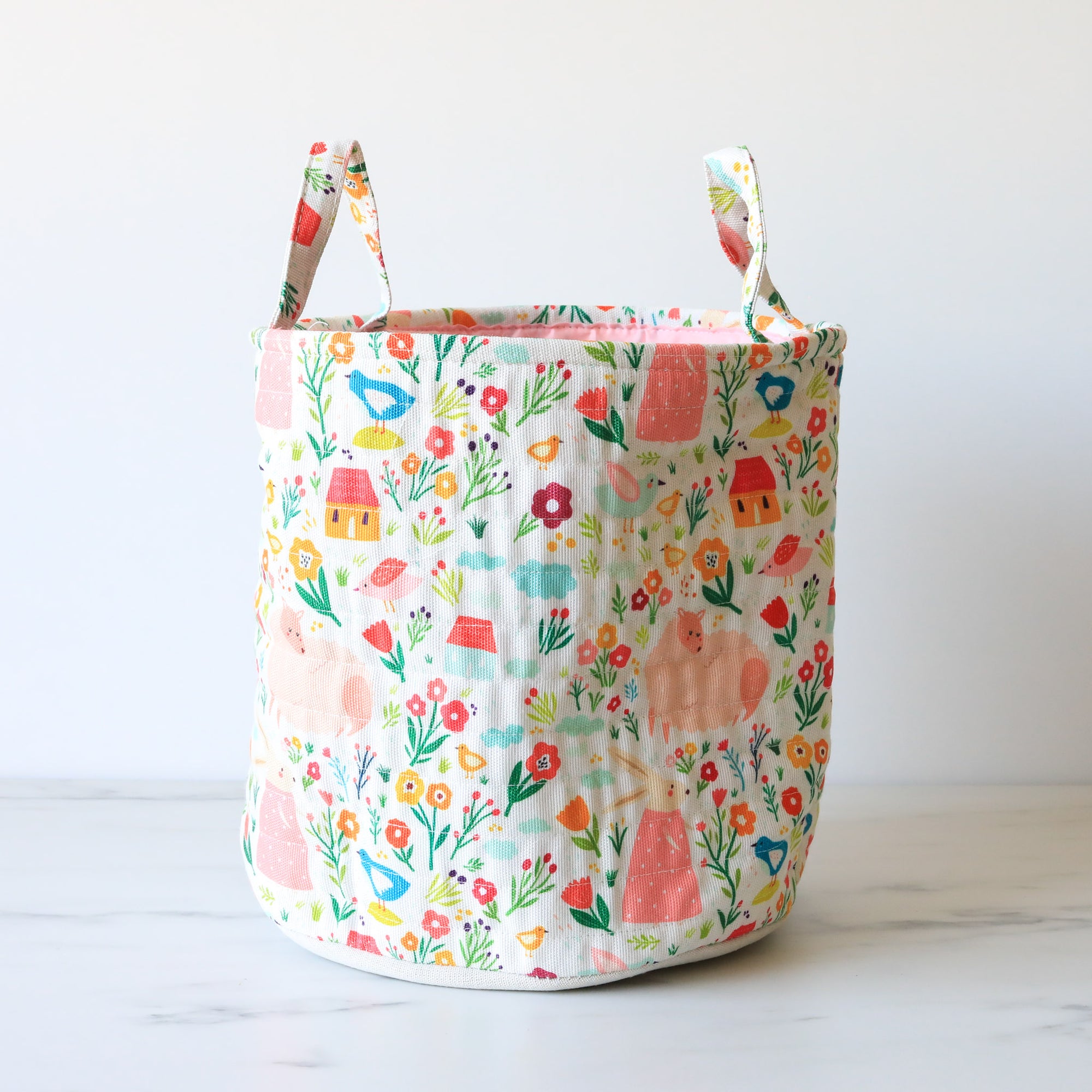 Flower Forest Print Canvas Basket - Rug & Weave