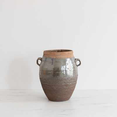 Found Dark Glazed Tall Kitchen Pot with Handles - Rug & Weave