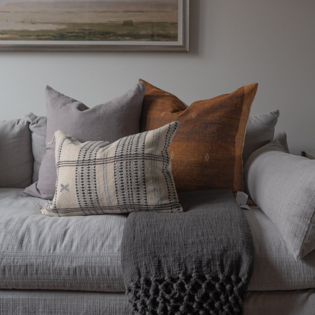 Cream Bhujodi Fringe Pillow Cover - Rug & Weave