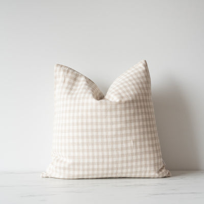 Gingham Linen Pillow Cover