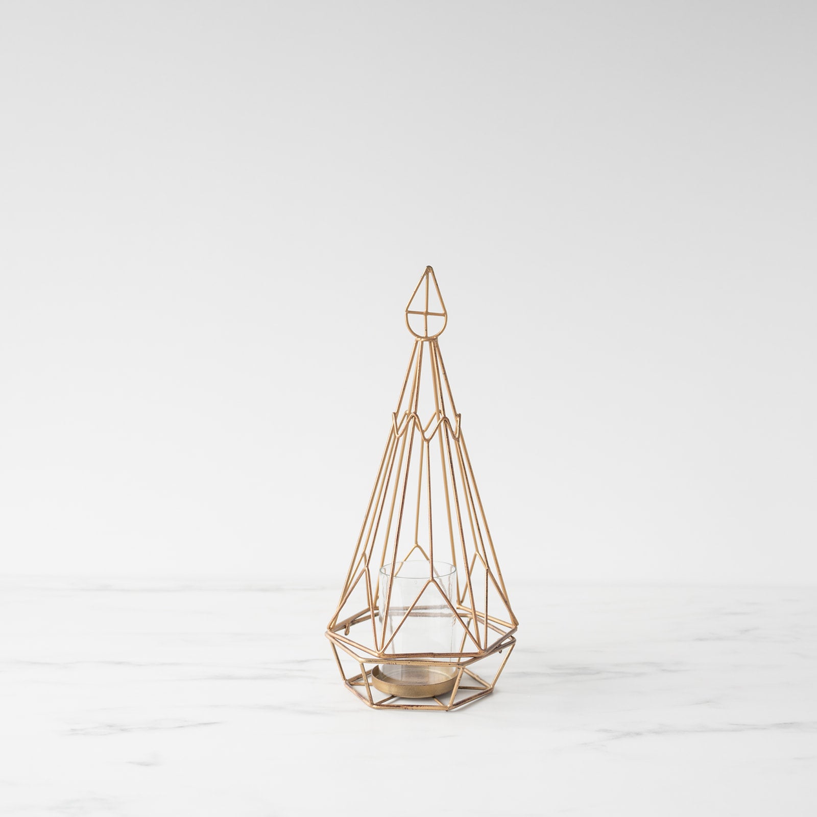 Geometric Votive Holder CHRISTMAS 2023 Creative Co-op (DYA) Small