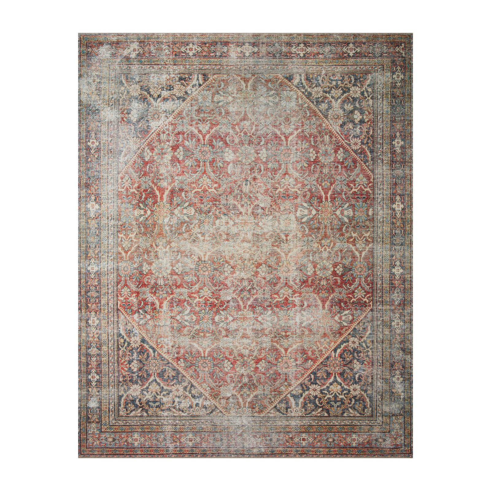 Amber Lewis x Loloi Georgie Red / Navy Rug 0-patterned rugs Loloi 18" x 18" sample