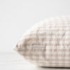 Gingham linen double sided pillow with exterior label