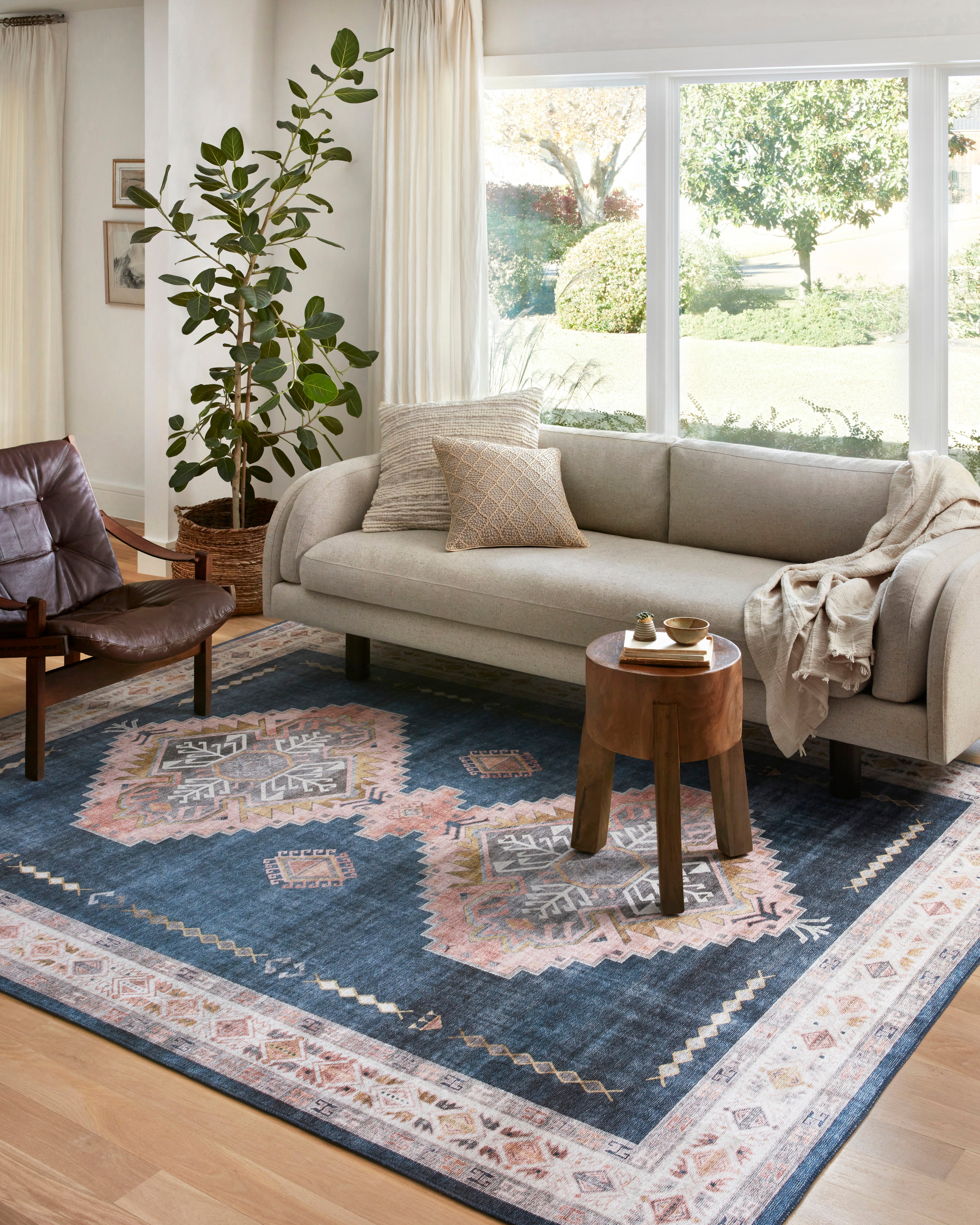 Loloi Heidi Denim / Blush Rug - Rug & Weave